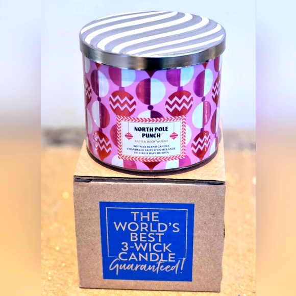 🕯️BATH & BODY WORKS 🕯️NOTH POLE PUNCH 3-Wick Candle - Picture 2 of 3